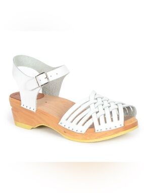 Troentorp Anna Clog WHITE Suede Clog Sandals SIZE:38